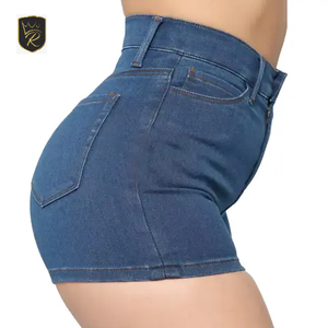 Women <b>High</b> <b>Waist</b> Vintage Washed Denim <b>Jeans</b> <b>Shorts</b> Summer Hot Sale Wholesale Embellished - Product Image 3