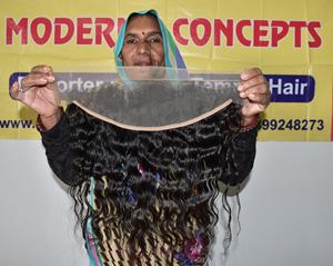 100% venta al por mayor de proveedor virgen crudo sin procesar Natural 13*4 extensiones de cabello humano indio de templo profundo suelto ondulado Frontal - Product Image 3