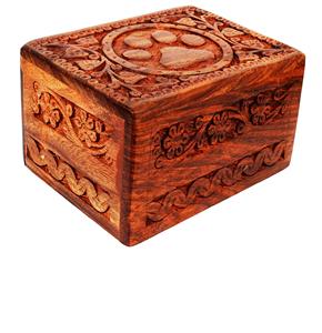 Urne funéraire artisanale en bois de style américain, unique, faite à la main, pour adulte, avec motif gravé à la main - Product Image 5