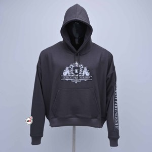 เสื้อฮู้ดผู้ชายสีดำ ผ้าเฟรนช์เทอร์รี่ 100% คอตตอน ทรงปกติ สวมใส่สบาย มีกระเป๋า ดีไซน์สำหรับฤดูใบไม้ร่วง จากผู้ผลิต MRI - Product Image 1