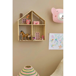 Étagère murale en corde de papier inspirée de Montessori, maison de poupée artisanale en osier pour une crèche ludique et une décoration de fêtes - Product Image 1