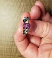 Bague personnalisée style vintage avec pierre précieuse étoile rubis, en argent sterling 925, sertie à griffes, plaquée argent, empilable, pierre de naissance de juillet