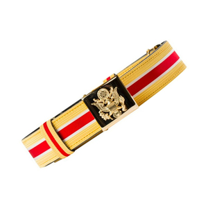 Ceinture tricotée rayée jaune, rouge et blanche de haute qualité avec boucle en alliage, style formel - Product Image 3