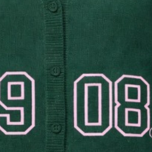 เสื้อคาร์ดิแกนปักลายสีเขียว รุ่นปี 1908 สำหรับผู้หญิง ติดกระดุมด้านหน้า แขนยาว สไตล์ลำลองแบบนักศึกษา เสื้อถักแฟชั่น เสื้อคลุม - Product Image 4
