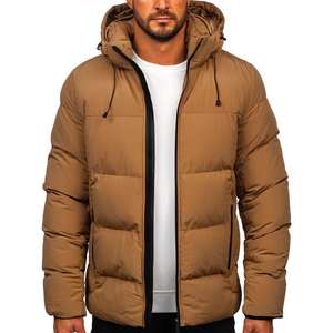 Chaqueta de Plumón de Secado Rápido para Hombre, Color Marrón, Chaqueta Acolchada con Capucha, Cortavientos de Invierno para Hombre y Mujer - Product Image 1