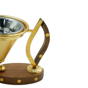 Wholesale Modern Wood Gold <b>Bakhoor</b> Burner Metal Cone <b>Oud</b> Incense Holder Bulk Arabian Mabkhara for Home Office Ramadan Decor - Product Image 6
