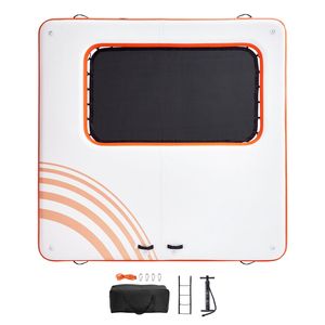 Piattaforma Galleggiante Gonfiabile 10x10FT e Trampolino 4x7FT con Rete, Piscina Antiscivolo in PVC per Sport Acquatici - Product Image 1
