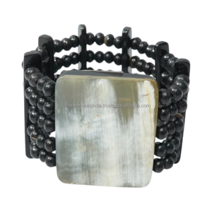 Eco Friendly Bone <b>Bracelet</b> Handmade Beaded <b>Stretch</b> Cuff Bangle Tribal Ethnic Jewelry Stylish Accessory For Women Daily Wear - Product Image 6