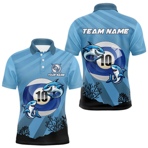 เสื้อโปโลสนุกเกอร์บิลเลียดพิมพ์ลาย 3 มิติแบบกำหนดเองขายส่งสำหรับผู้ชายและผู้หญิง ชุดเสื้อเจอร์ซีย์สำหรับเล่นพูล - Product Image 6