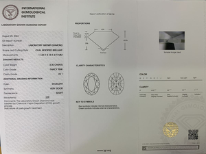 Diamants roses fantaisie cultivés en laboratoire CVD, taille ovale, 1,64 ct et 1,85 ct, clarté VVS, certifiés IGI, en vrac, pour la joaillerie - Vente en gros - Product Image 6