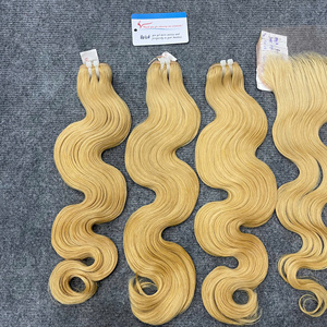 2026 Viet Nam Human Hair Extensions Blonde Hair Steam <b>Body</b> <b>Wave</b> Hair Weaving Cuticle Aligned Machine Weft No Tangle No Shedding - Product Image 4