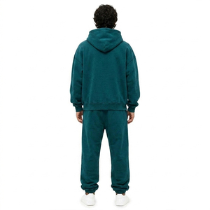 Men Heavy Cotton Tracksuit Full <b>Zip</b> <b>Hooded</b> Sweat Set OEM Service Private Label Factory Direct - Product Image 2
