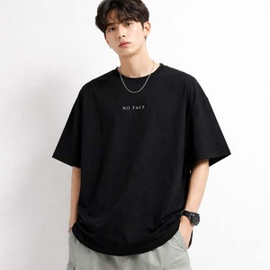 เสื้อยืดโอเวอร์ไซส์สีดำสำหรับผู้ชาย ผ้าฝ้ายถัก 100% สไตล์สปอร์ตแคชชวล สตรีทแวร์ ทรงหลวม - Product Image 1