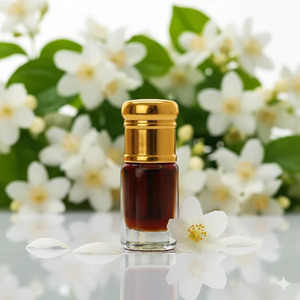Huile de massage au jasmin 100% pure de qualité supérieure, extrait par solvant, flacon élégant en verre et bouchon doré, pour usage personnel et cadeaux - Product Image 3