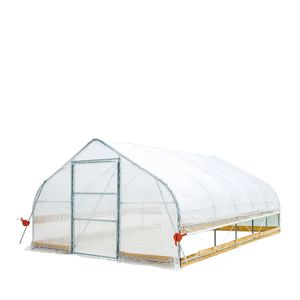 12 'X 20' Tunnel serra 6 Mil chiaro EVA pellicola di plastica con telaio a mano a manovella con lato arrotolante tetto del soffitto di punta TMG-GH1220 giardino - Product Image 1