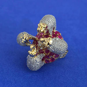 Artificial Fashion Jewellery Exporter in India 2 Tone Plating American Diamond <b>Finger</b> <b>Ring</b> 444823 - Product Image 2