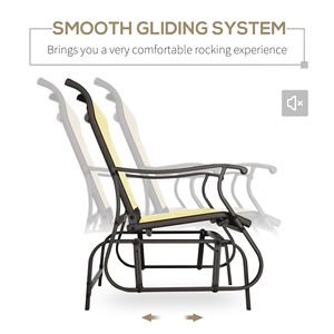 "Modern 2-Person Patio Mesh Glider <b>Swing</b> Chair with Steel <b>Frame</b> for Backyard" - Product Image 4