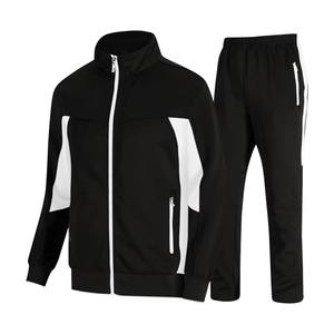Unisex Tracksuit Set Solid Color Full Zip <b>Jacket</b> With Side Pockets And Jogger Pants Breathable Polyester Casual Wear - Product Image 2