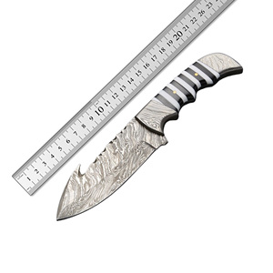 Couteau de chasse artisanal à lame pleine longueur pour le dépecage, avec manche ergonomique, en acier Damas, lame fixe, pour usage extérieur, personnalisable OEM - Product Image 5