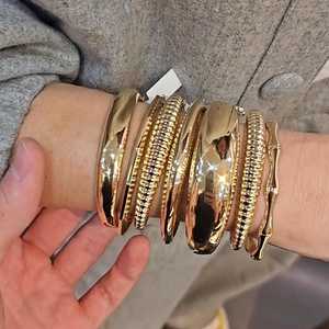 Bamboo <b>Bracelets</b> Minimalist Solitaire <b>Cuff</b> Everyday Wear Delicate Nature Inspired Bangles For Women 14K 18K Solid Gold Wholesale - Product Image 4