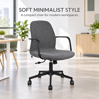 Chaise de bureau ergonomique moderne en tissu de lin avec cadre en PP, hauteur réglable, pivotante, pour la maison, le bureau, l'école, l'hôtel, l'hôpital