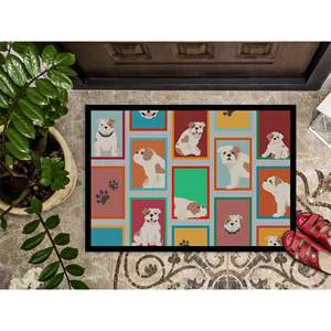 Lots Piebald Bulldog Anglais Paillasson Intérieur Extérieur Antidérapant Lavable Low Pile 24H X 36W pour Entrée ou Porte d'Entrée - Product Image 3