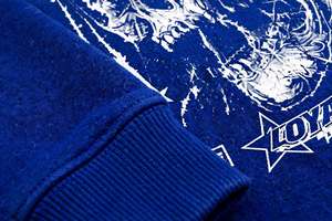 Wholesale Unisex Fleece Hoodie Dark <b>Skull</b> Graphic Print Loose Punk Streetwear Pullover Pocket 350g Heavyweight Autumn Winter - Product Image 4