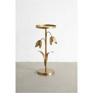 Table d'appoint de luxe en aluminium martelé, finition nickel antique, design Art Déco pour salon moderne, décoration Diwali - Product Image 4