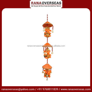 กระดิ่งลมผ้าคอตตอนรูปพระพิฆเนศแขวนผนังพร้อมกระดิ่งเหมาะสำหรับสำนักงานบ้านและของตกแต่งทางเข้า - Product Image 6