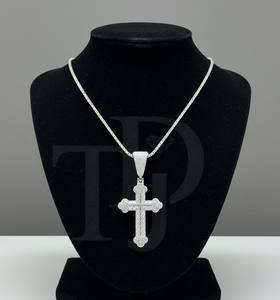 Pendentif Hip Hop sur mesure de qualité supérieure, couleur or, en acier inoxydable, avec croix sertie de moissanite, pendentifs et breloques - Product Image 3