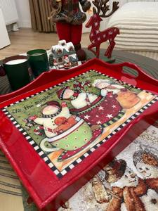 Bandeja de Madera Multifuncional con Diseño Impreso, Bandeja de Madera Versátil para Organización de Escritorio, Bandeja de Servicio al por Mayor - Product Image 3