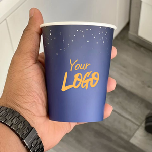 Vasos de papel compostables de 10 oz para café con logo personalizable para restaurantes de alto volumen y centros de comida para llevar - Product Image 6