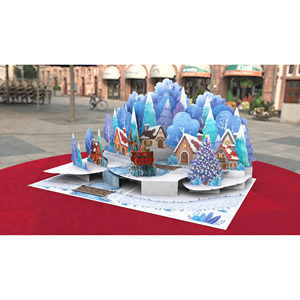3D Pop-Up Christmas Greeting <b>Card</b>-Handmade Winter Village Santa Sleigh Angel Design Birthday <b>Occasion</b> - Product Image 2