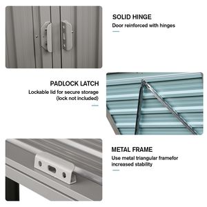 Caseta Metálica para Basureros de Exterior, Acero Galvanizado Inoxidable, Almacenamiento para Jardín, para 3 Contenedores de Basura, Resistente a la Intemperie y Duradera - Product Image 2