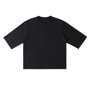 250 Gsm Heavy Weight 100% Cotton Anti-Wrinkle Oversized <b>Box</b> Fit <b>Drop</b> Shoulder Cropped Boxy T-Shirt - Product Image 1