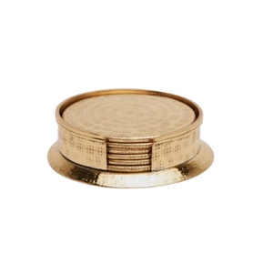 Posavasos de Metal Dorado Más Vendidos, Mantel Individual y Almohadillas para Mesa de Comedor, Utensilios de Cocina, Posavasos para Servir Té y Café - Product Image 1