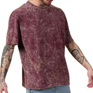 Camiseta de Algodón Lavado Estilo Vintage al por Mayor, con Impresión Personalizada de Logotipo, para Hombre, Estilo Urbano, Talla Grande, Fabricante - Product Image 6