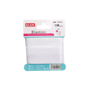 Bande élastique Ilan 35 mm 1 m blanche pour artisanat et couture - Product Image 1