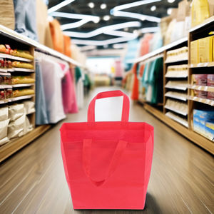 Sacs d'épicerie réutilisables en tissu non tissé écologique avec fermeture à glissière poignées élégantes sac à provisions recyclable - Product Image 1