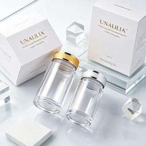 Bouteilles en acrylique transparentes de luxe rechargeables pour le stockage et l'emballage de médicaments, capsules, pilules, poudres, vitamines et comprimés - Product Image 6