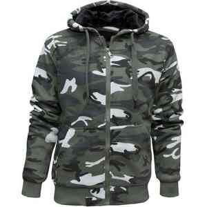 Veste Thermique Camouflage pour Homme: Sweat à Capuche Tactique à Fermeture Éclair et Doublé de Fourrure - Product Image 5