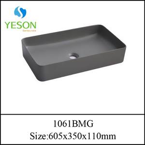 Lavabos à <span class=keywords><strong>main</strong></span> en céramique de mode marbre noir mat <span class=keywords><strong>au</strong></span>-<span class=keywords><strong>dessus</strong></span> du comptoir meuble de toilette toilette <span class=keywords><strong>au</strong></span>-<span class=keywords><strong>dessus</strong></span> du comptoir évier d'art - Product Image 4