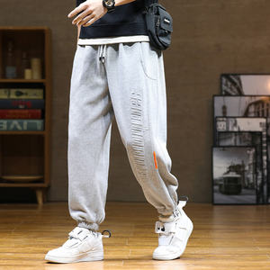 2023 nouveaux hommes pantalons de survêtement Baggy Joggers mode lettre Hip Hop Streetwear sarouel hommes décontracté coton pantalon ample 8XL-gris - Product Image 1