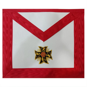 SCOTTISH RITE AASR 18TH DEGREE APRON ROSE CROIX APRON FREEMASON APRON <b>MACHINE</b> EMBROIDERED APRON SCOTTISH RITE REGALIA - Product Image 1