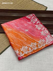 Beautiful New Variety Chinon with Digital Print & Gota Patti Work <b>Saree</b>-<b>Blouse</b> Collection Supplier from Surat Woman Fashion - Product Image 5