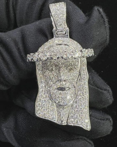 Colgante de Cabeza de Jesús con Moissanita VVS, Totalmente Cubierto de Diamantes, Chapado en Oro de 18K, Plata de Ley 925, Estilo Hip Hop, Colgante Religioso para Hombre - Product Image 1