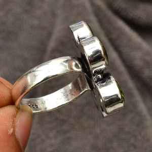 Anillo de Flor de Peridoto Hecho a Mano, Plata de Ley 925, Joyería con Piedra de Nacimiento, Gema Verde Natural, Anillo para Mujer, Regalo - Product Image 3