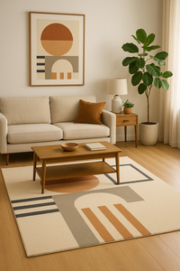 Handmade Modern Solid Color Wool High Pile Non-Slip Area Rug Brown White Custom <b>Carpet</b> for Home Office Washable Picnic-Friendly - Product Image 2