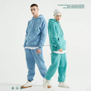 เสื้อฮู้ดดี้ผ้าฟลีซหนา 345 กรัม สีพื้น 36 สี สไตล์อเมริกัน รับผลิตแบบ OEM พร้อมสกรีนโลโก้ สำหรับผู้ชายและผู้หญิง สไตล์ลำลอง - Product Image 5