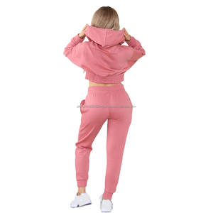 Invierno sólido prendas de vestir exteriores transpirable de talla grande para mujer de alta calidad de moda de manga completa de lana conjunto de chándales de calle alta - Product Image 4